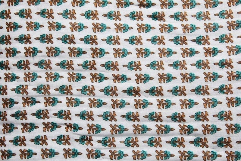 SVT Traditional Famous Rajasthani Print Jaipuri Beautiful Floral Print in White Green Jaipuri RajaiRazaiQuilt SingleSingle Bed QuiltComforterAC QuiltAC Comforter - Image 2