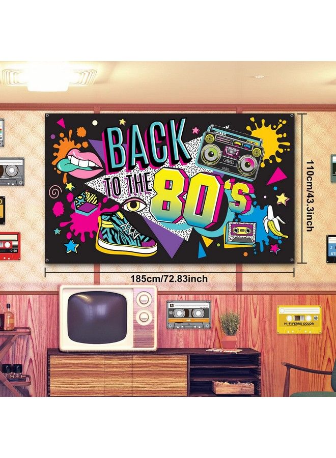Breling 80S 90S Party Decorations 80 90 Party Bundle Includes Inflatable Radio Boombox And Mobile Phone 6 X 3.6 Ft Back To The 80 Or 90 Backdrop And 55 Pieces Balloons 80S 90S Party Supplies (80S) - Image 5