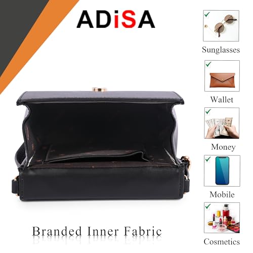 ADISA Women's Girls Quilted Round Gold Sling Bag (SL5149-BLA) - Image 4