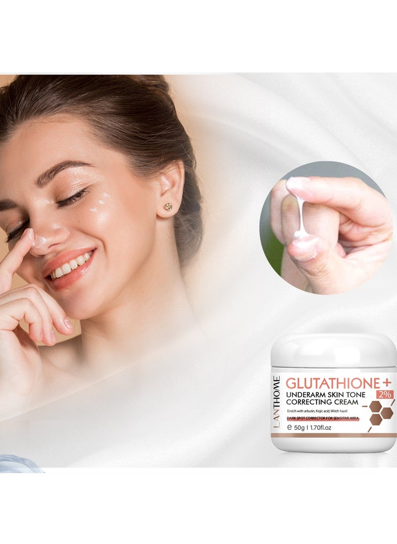 Lanthome Glutathione Face Cream ， Whitening Cream， Facial Dark Spots Remover，Prevent Aging Moisturizing Skin Brightener Cream，Reduces Fine Lines & Wrinkles，Spot Removing and Wrinkle Removing Face Cream 50g  - Image 3