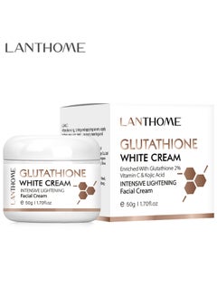 Lanthome Glutathione Face Cream ， Whitening Cream， Facial Dark Spots Remover，Prevent Aging Moisturizing Skin Brightener Cream，Reduces Fine Lines & Wrinkles，Spot Removing and Wrinkle Removing Face Cream 50g  - Image 1