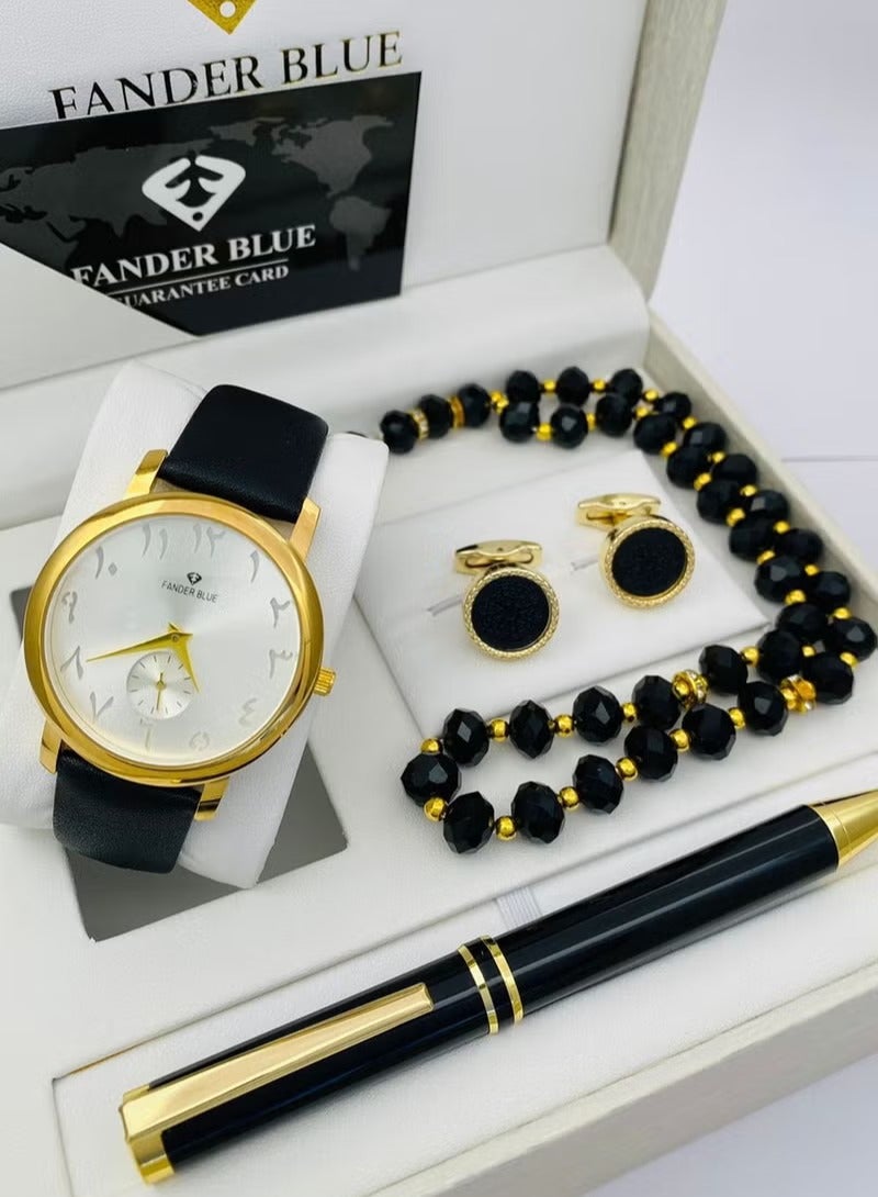 FANDER BLUE Men's Watch and Cufflinks Set
