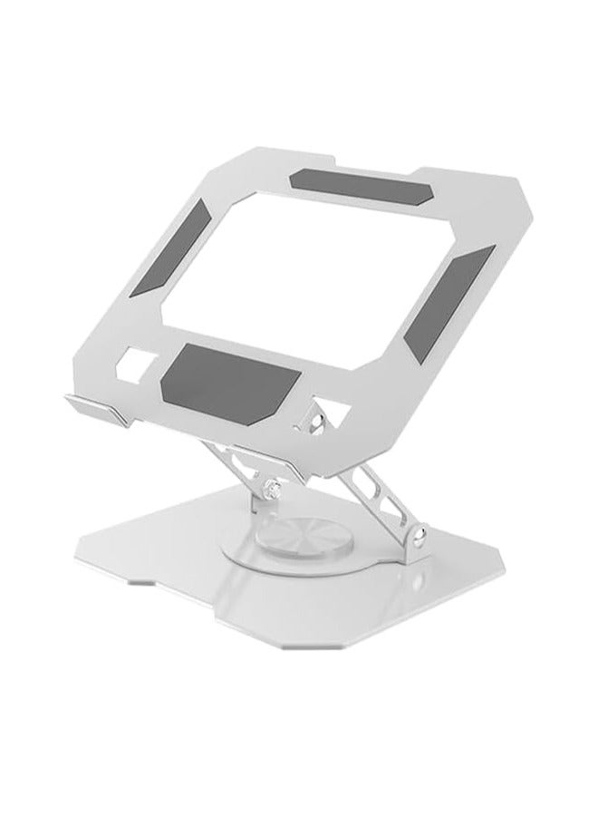 حامل كمبيوتر محمول قوي قابل للتعديل متعدد الزوايا مع قاعدة دوارة 360 درجة، مريح للعمل الجماعي، قابل للطي بالكامل لسهولة التخزين، يناسب أجهزة MacBook وiPad/جميع أجهزة الكمبيوتر المحمولة حتى 16 بوصة - Image 1