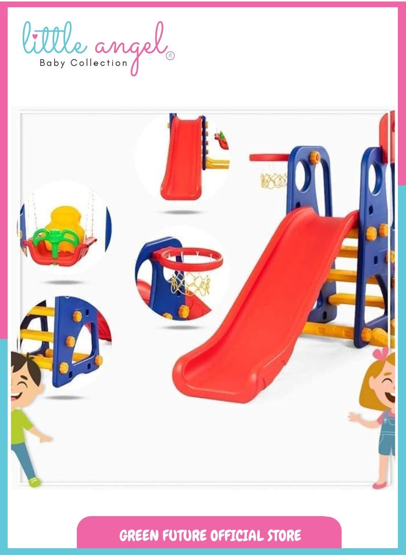 Kids Slide and Swing Set | Toddler Playset with Basketball Hoop | 3-in-1 Adjustable Activity Center for Indoor & Outdoor Play | Portable Climber & Sports Combo for Children - pzsku/ZEB3129286AA29B2E6458Z/45/_/1736610605/03ab5b0e-dafe-470f-8cd8-946f32b3e9d5