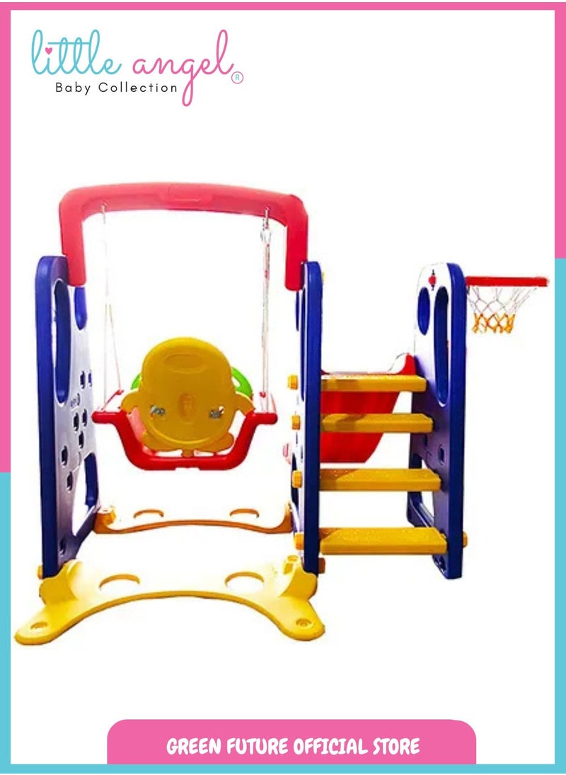 Kids Slide and Swing Set | Toddler Playset with Basketball Hoop | 3-in-1 Adjustable Activity Center for Indoor & Outdoor Play | Portable Climber & Sports Combo for Children - pzsku/ZEB3129286AA29B2E6458Z/45/_/1736610616/7b438339-1fc4-43d4-a4ee-ffeae3a2bef3