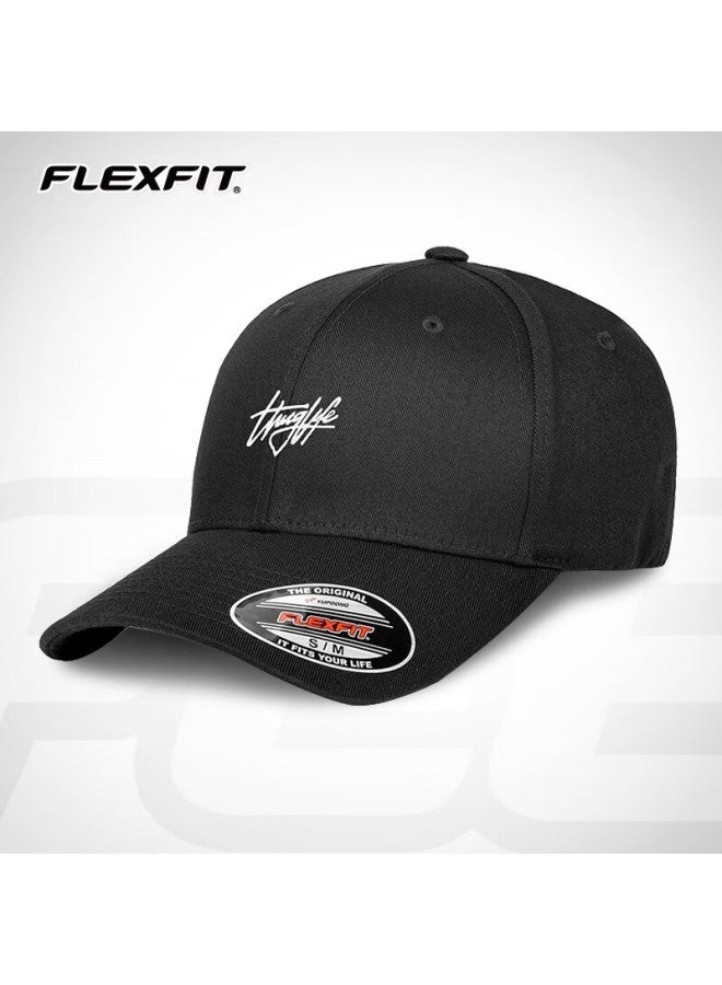 Flexfit Hard Top Embroidered Baseball Cap Men's Large Head Cirference Sun Protection Hat American Duck Tongue Cap Shows Small Face Black Black Xxl - Image 2