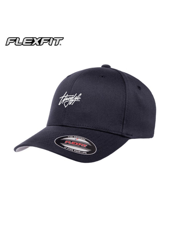 Flexfit Hard Top Embroidered Baseball Cap Men's Large Head Cirference Sun Protection Hat American Duck Tongue Cap Shows Small Face Black Black Xxl - Image 5