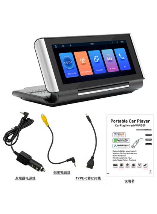 ارواق مشغل MP5 للسيارة قابل للطي والحمل مزود بتقنية البلوتوث وشاشة عالية الدقة وخاصية Carplay اللاسلكية للسيارة PND