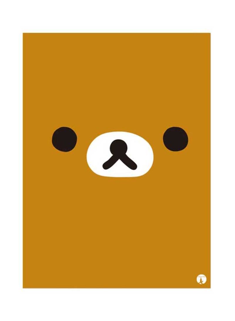 RKN Metal Plate Of A Bear Poster Yellow/Brown