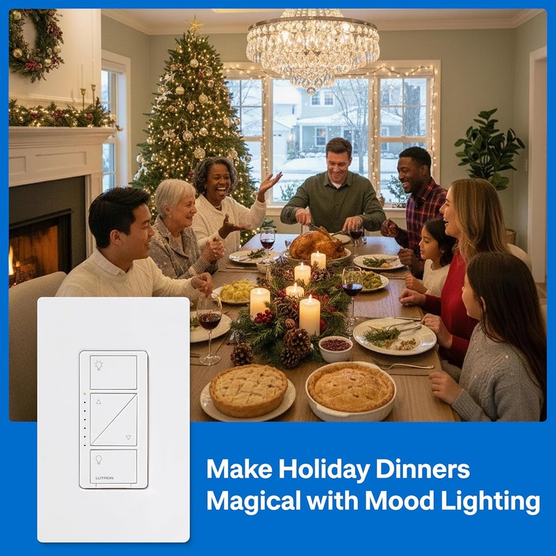 LUTRON Caseta 3 Way Smart Dimmer Light Switch Kit, Includes Pico Remote, Bracket, and LED Dimmer Switch, No Neutral Required, P-PKG1WB-WH - Image 2