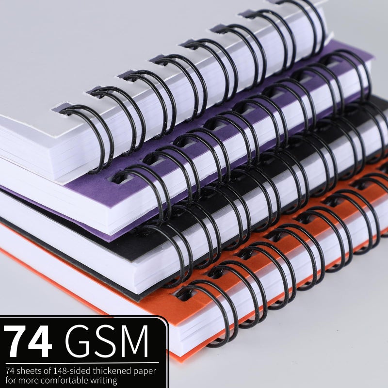 QiCheng Pocket Notebook Small Notepad Pocket Notepad Small Spiral Notebooks 3X5Inches (6-blank) - Image 5