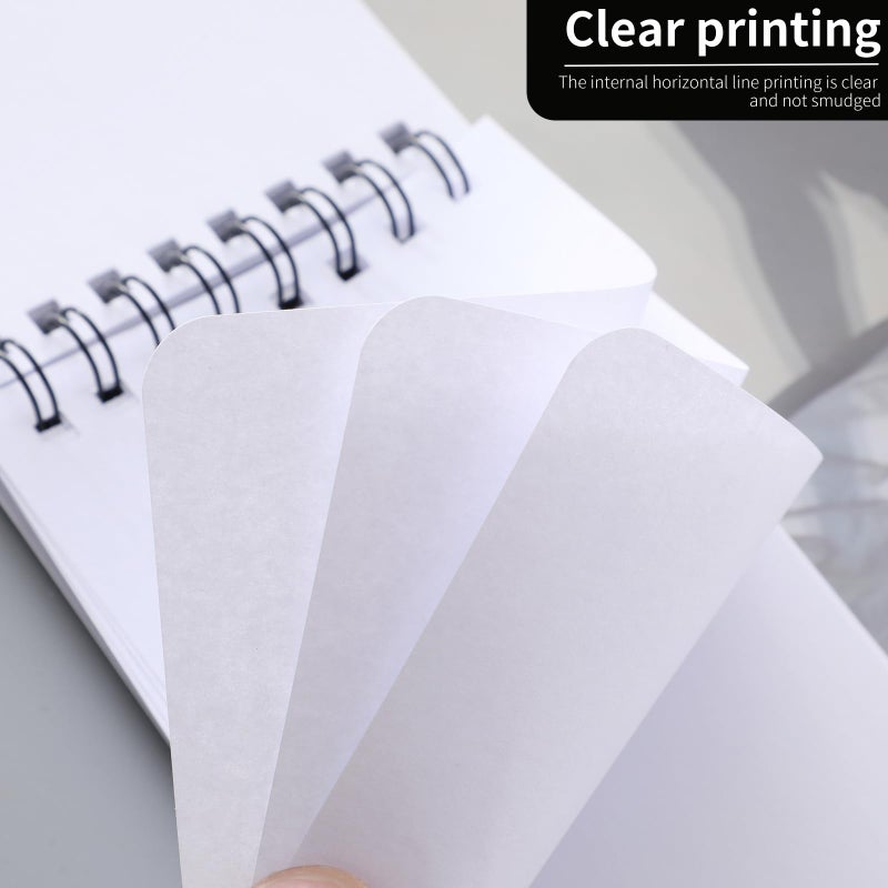 QiCheng Pocket Notebook Small Notepad Pocket Notepad Small Spiral Notebooks 3X5Inches (6-blank) - Image 4
