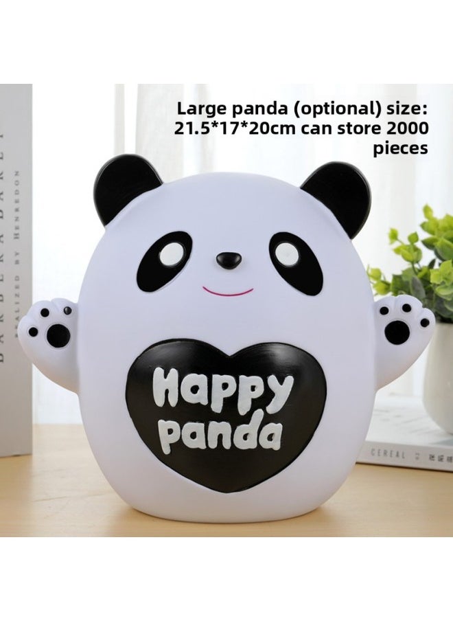 Cartoon Year Of The Tiger Zodiac Tiger Piggy Bank Piggy Bank Large Size Can't Enter Children's Birthday Gift Piggy Bank-Color:Panda Large—available  - Image 1
