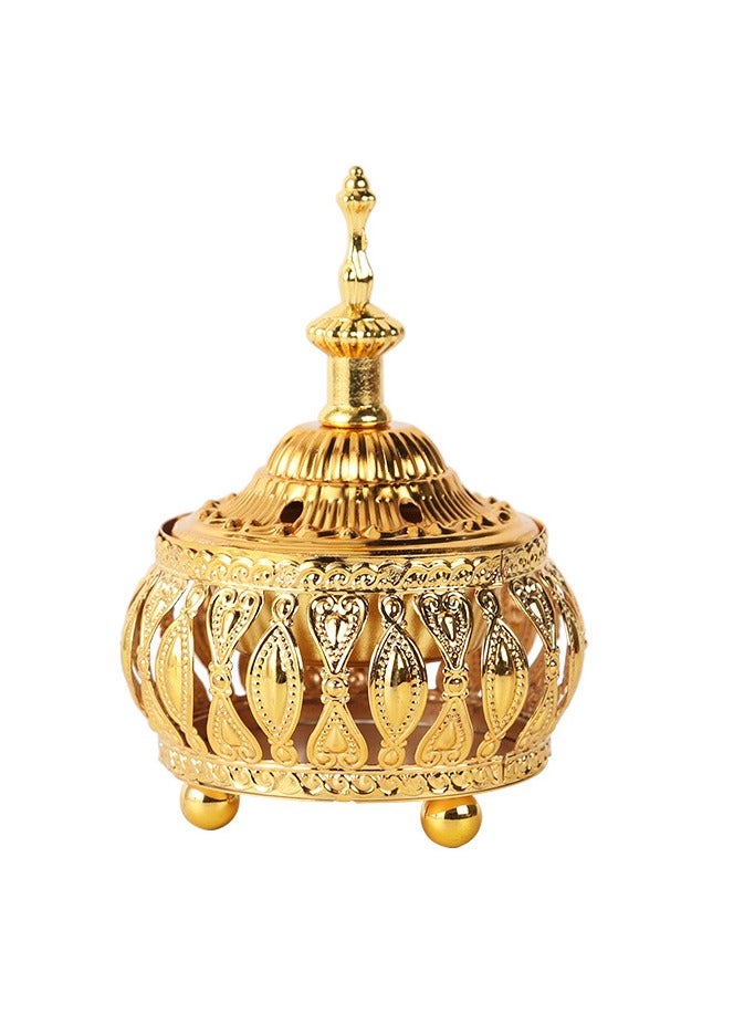 Gold Incense Holder, Frankincense Charcoal Incense Resin Holder, Bakhoor Incense Burner, Perfect for Aromatherapy Yoga Spa, Arabian Vintage Home Incense Burner - Image 2