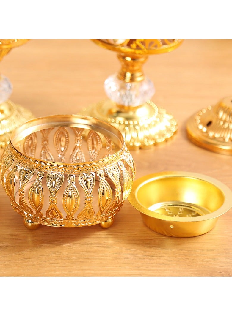Gold Incense Holder, Frankincense Charcoal Incense Resin Holder, Bakhoor Incense Burner, Perfect for Aromatherapy Yoga Spa, Arabian Vintage Home Incense Burner - Image 4