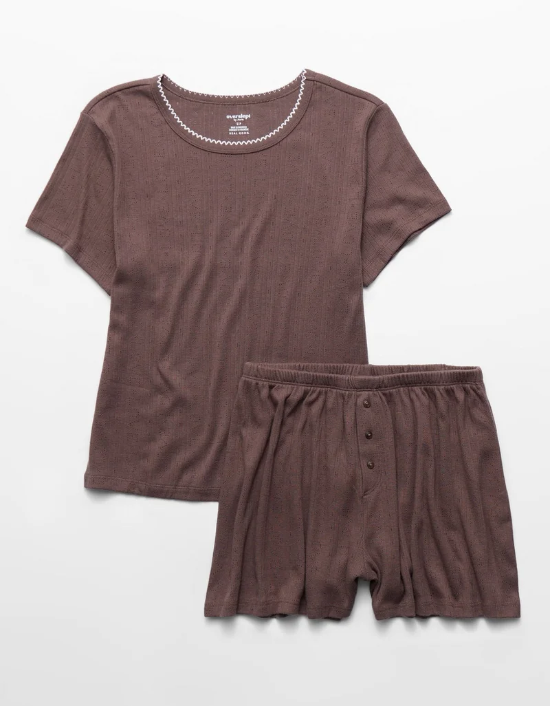 Aerie  OVERSLEPT by Aerie Pointelle Pajama Set for Women | Best Price UAE