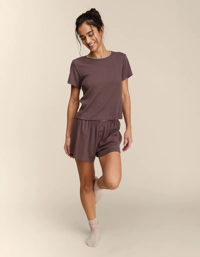Aerie OVERSLEPT by Aerie Pointelle Pajama Set