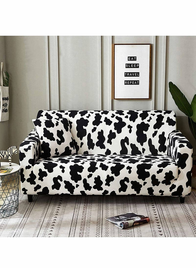 Captaintech Elastic Sofa Cover Printed Dustproof Anti-Slip for 3 Cushions Sofa Elastic Universal Furniture Cover with 1 Pillowcase (190-230cm, Black and White Spots) - Image 5