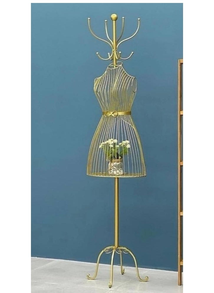 Half Length Iron Female Mannequin Gold 40x29x175cm