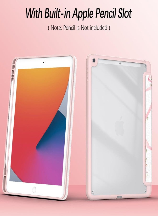 Xkladz Case for iPad 9th / 8th / 7th Generation (2021/2020/2019) 10.2 inch, Case with Pencil Holder, Stand Clear Back Cover Cute Cool Design for Women Girls, Auto Sleep/Wake, Bow Tulip - Image 4