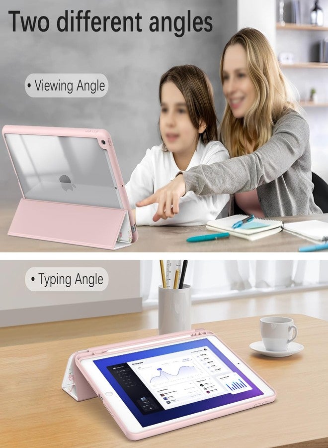 Xkladz Case for iPad 9th / 8th / 7th Generation (2021/2020/2019) 10.2 inch, Case with Pencil Holder, Stand Clear Back Cover Cute Cool Design for Women Girls, Auto Sleep/Wake, Bow Tulip - Image 3