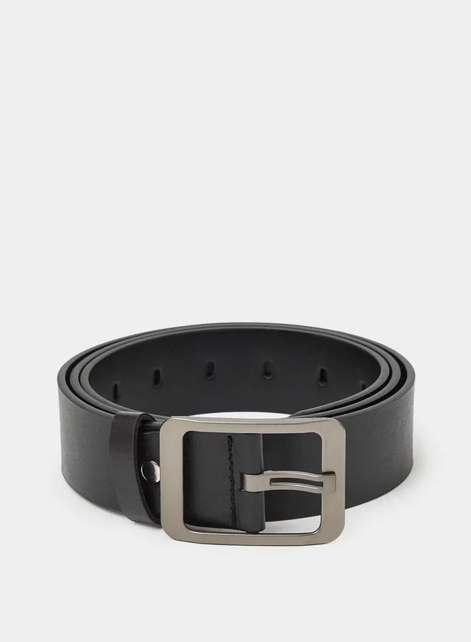 ستايلي Black Solid Belt with Buckle