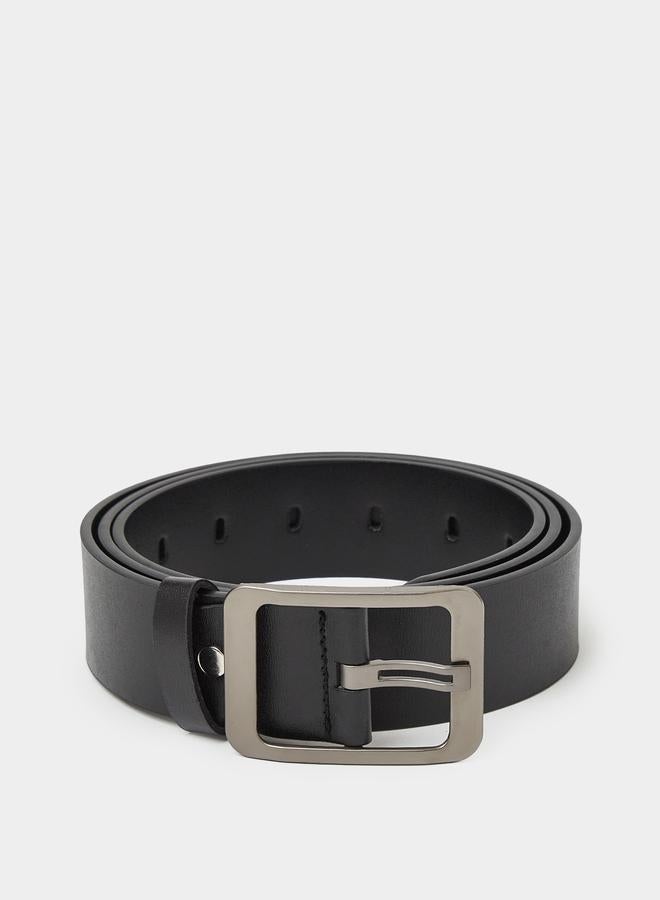 Styli Black Solid Belt with Buckle - Image 1
