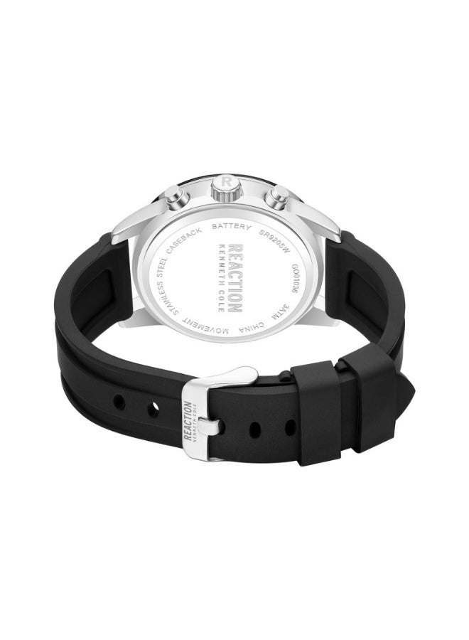 Kenneth Cole Reaction Men's Chronograph Black Dial With Silicone Strap Watch - 45mm - Image 2