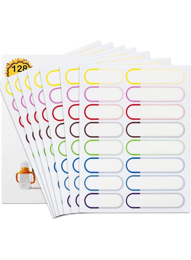 Coowayze Baby Bottle Labels for Daycare, 128 PCS Waterproof Name Labels for Kids Stuff School Supplies, Self Laminating, Dishwasher Safe, Name Stickers for Sippy Cup, Plastic Water Bottle, Day Care Essentials - Image 1