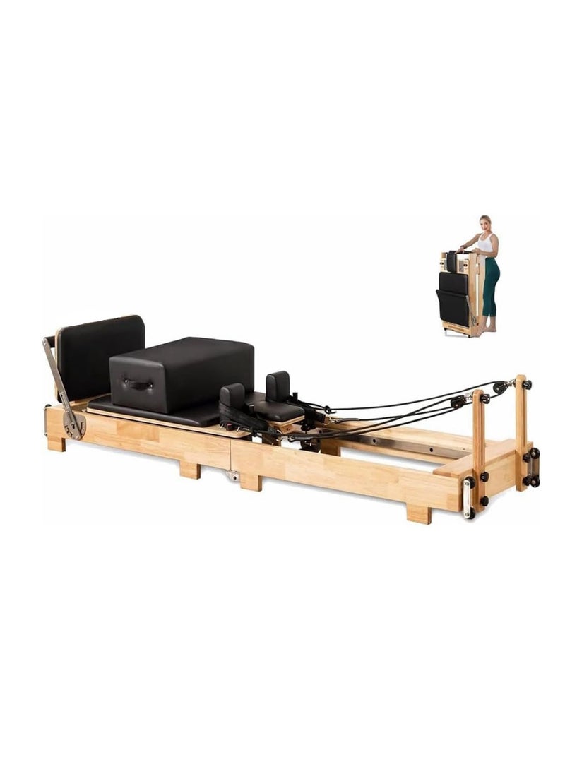 Cool Baby Style COOLBABY Pilates Core Bed Yoga Bed Sports Solid Wood Pilates Equipment Home Stretch Home Stretch Training Fitness Equipment Foldable  - Image 1