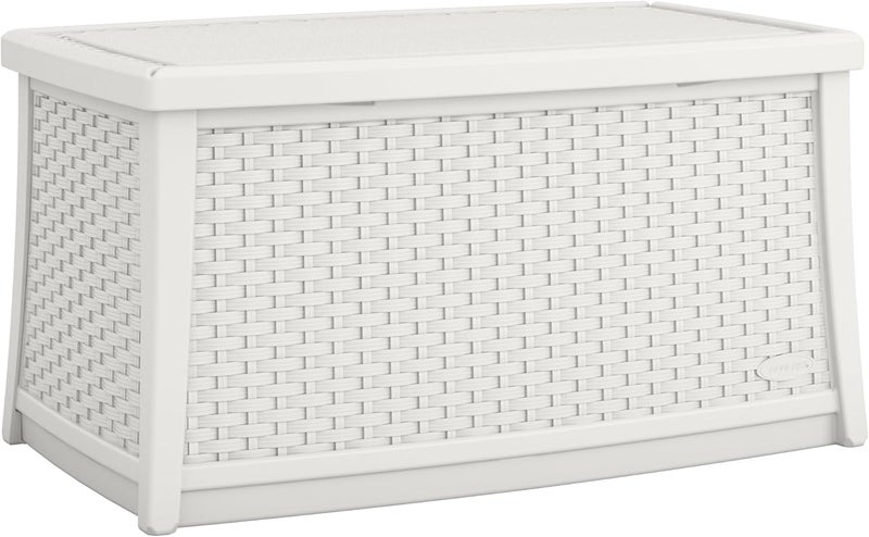 Suncast Elements Coffee Table with Storage WeatherResistant Hinged Lid Spacious 30 Gal Hidden Storage Ideal for Patios and Outdoor Spaces Ice Cube Made in the USA