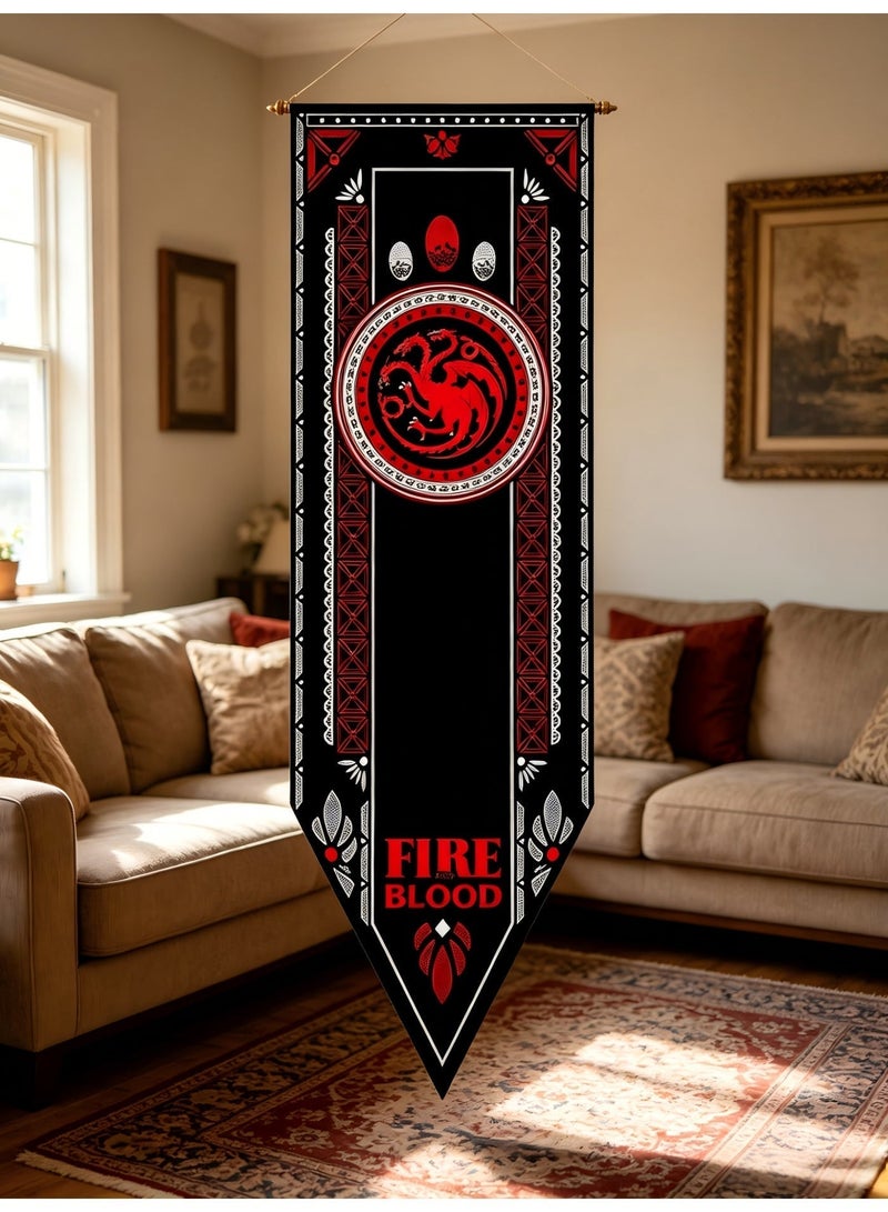 Targaryen House Flag from the "Game of Thrones" Series - 150 × 47 Cm - Woven Flag for Outdoor Walls - Image 2