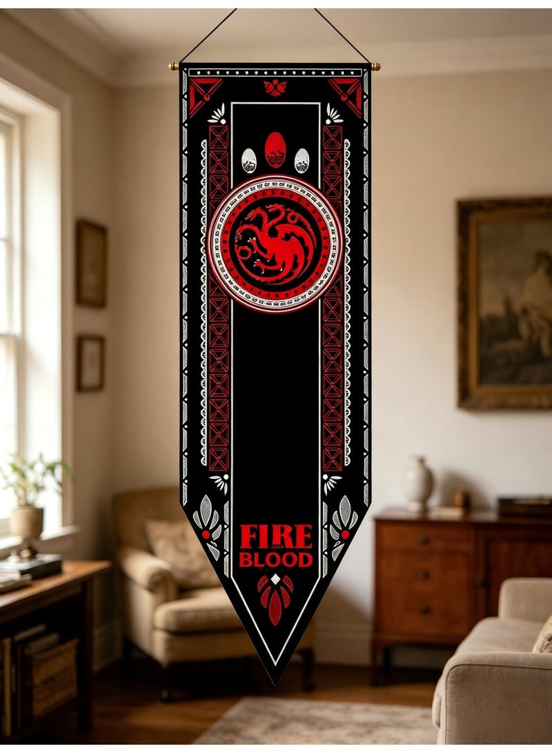 Targaryen House Flag from the "Game of Thrones" Series - 150 × 47 Cm - Woven Flag for Outdoor Walls - Image 3