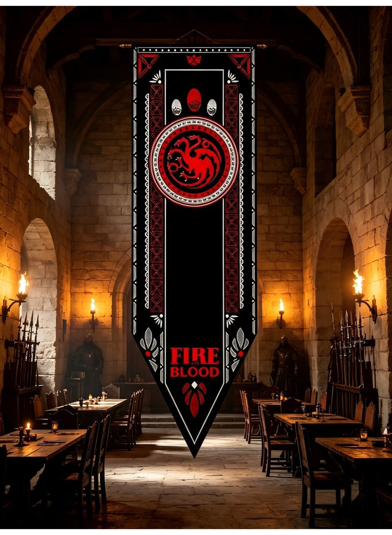 Targaryen House Flag from the "Game of Thrones" Series - 150 × 47 Cm - Woven Flag for Outdoor Walls - Image 4