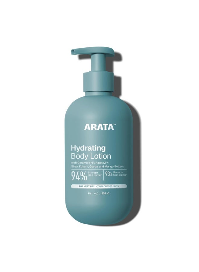 Arata Ceramide Body Lotion for Winter Dry Skin | Exfoliates Dead Skin | Non-Greasy Formula with Long-Lasting Hydration | Deep Nourishment with Shea Butter & Cocoa Butter | For Men & Women 250 ml - Image 1