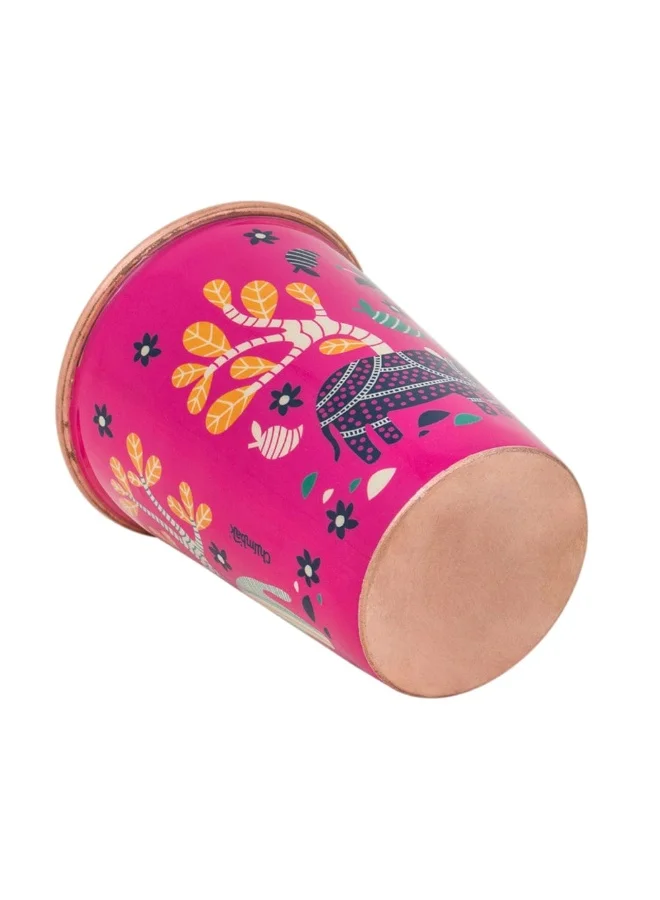 Chumbak Jungle Folk Copper Tumbler - Large, 400ml