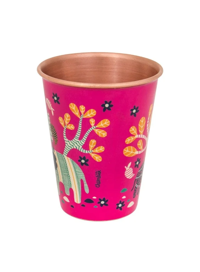 Chumbak Jungle Folk Copper Tumbler - Large, 400ml