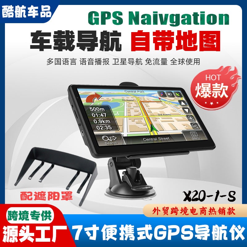 E-Commerce Portable 7-Inch Car Gps Navigator Truck Universal Navigation Car North American Sunshade - Image 2