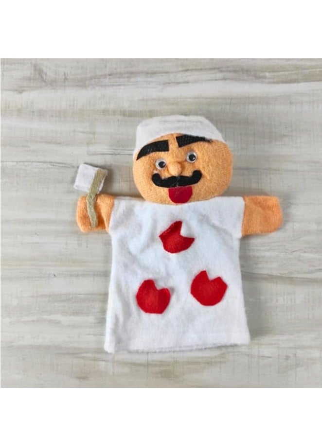 عرايس يد للأطفال لرواية القصص، عروسة للمسرح، عروسة للمدرسة، تعليم الكلام بشخصيات مختلفة، مصنوعة من مواد عالية الجودة (جزار) - Image 1