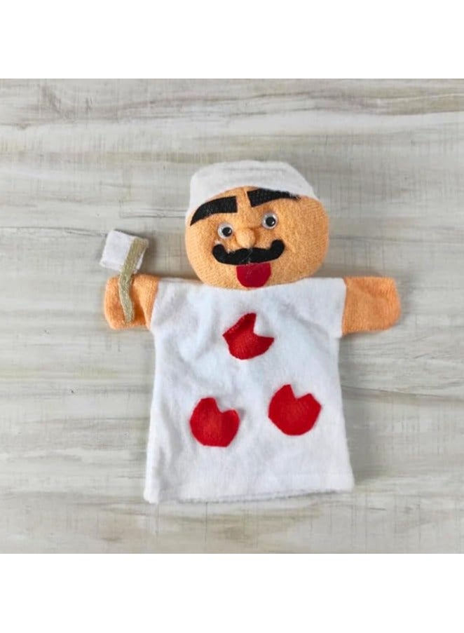 عرايس يد للأطفال لرواية القصص، عروسة للمسرح، عروسة للمدرسة، تعليم الكلام بشخصيات مختلفة، مصنوعة من مواد عالية الجودة (جزار) - Image 3