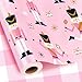 Yarcony Reversible Nutcracker Wrapping Paper Pink Christmas Wrapping Paper Pastel PearlyLustre Nutcracker and Plaid Design Christmas Gift Wrap for Holiday Party Mini Roll 17 Inch X 33 Feet - Image 1