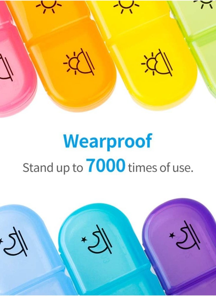 iMissiu - Weekly Pill Organizer 3 Times a Day, Compact Pill Box 7 Day with Roomy Pill Case and Sturdy Design - Image 1