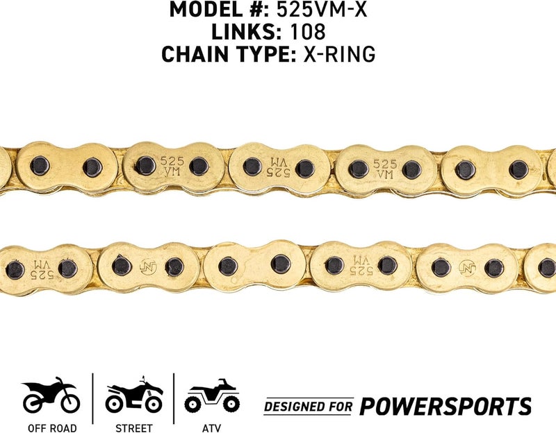 NICHE Drive Sprocket Chain Combo for Suzuki SV650S Front 15 Rear 44 Tooth 525VM-X X-Ring 108 Links - Image 5