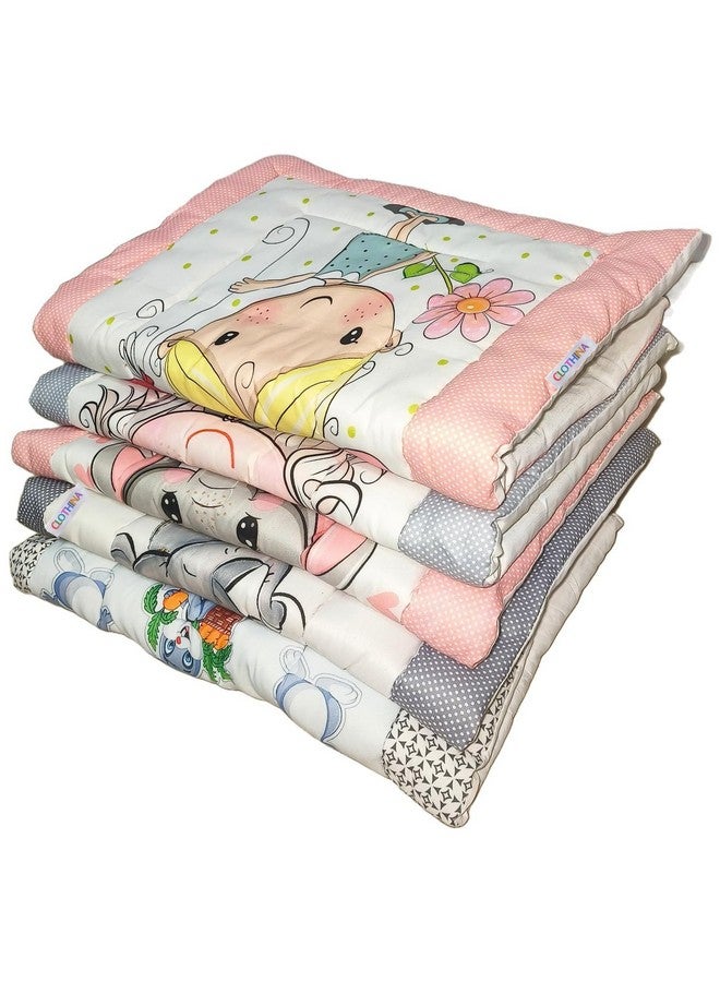 Frido مجموعة فرايدو كلوثينا لحديثي الولادة من 5 قطع مجموعة مريحة من القطن | جوداري | سرير الأطفال | ملاءة سرير | سجادة كرتونية لسرير الأطفال | مجموعة بياضات | متعددة الألوان - Image 1