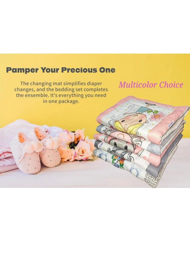 Frido مجموعة فرايدو كلوثينا لحديثي الولادة من 5 قطع مجموعة مريحة من القطن | جوداري | سرير الأطفال | ملاءة سرير | سجادة كرتونية لسرير الأطفال | مجموعة بياضات | متعددة الألوان - Image 3