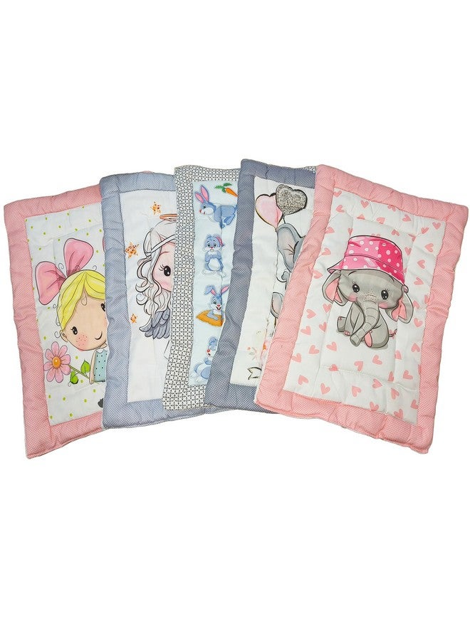 Frido مجموعة فرايدو كلوثينا لحديثي الولادة من 5 قطع مجموعة مريحة من القطن | جوداري | سرير الأطفال | ملاءة سرير | سجادة كرتونية لسرير الأطفال | مجموعة بياضات | متعددة الألوان - Image 2