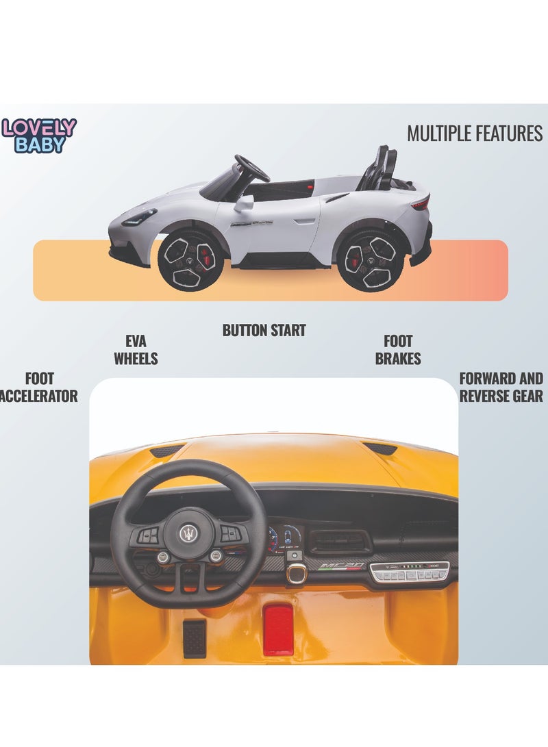 Lovely Baby Lovely Baby Power Riding Car for Kids LB 1699EL Battery-Operated Car with Remote Control, Music, LED Lights and More special features - Yellow  - Image 4