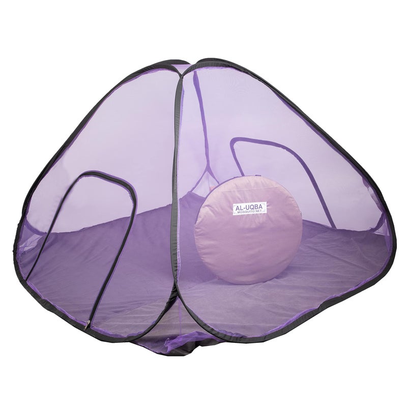 AL-UQBA® Foldable Polyester Adults Double Bed King Size with (6.5 x 6.5 f t) Mosquito Net (Purple) - Image 3