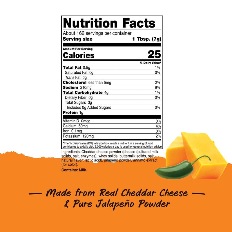 Nutricost Pantry Jalapeno Cheddar Cheese Powder (2.5 Pounds Per Bottle) - Powdered Cheese :: Great for Snacks, Cooking, Baking, Popcorn, and More! - Image 2