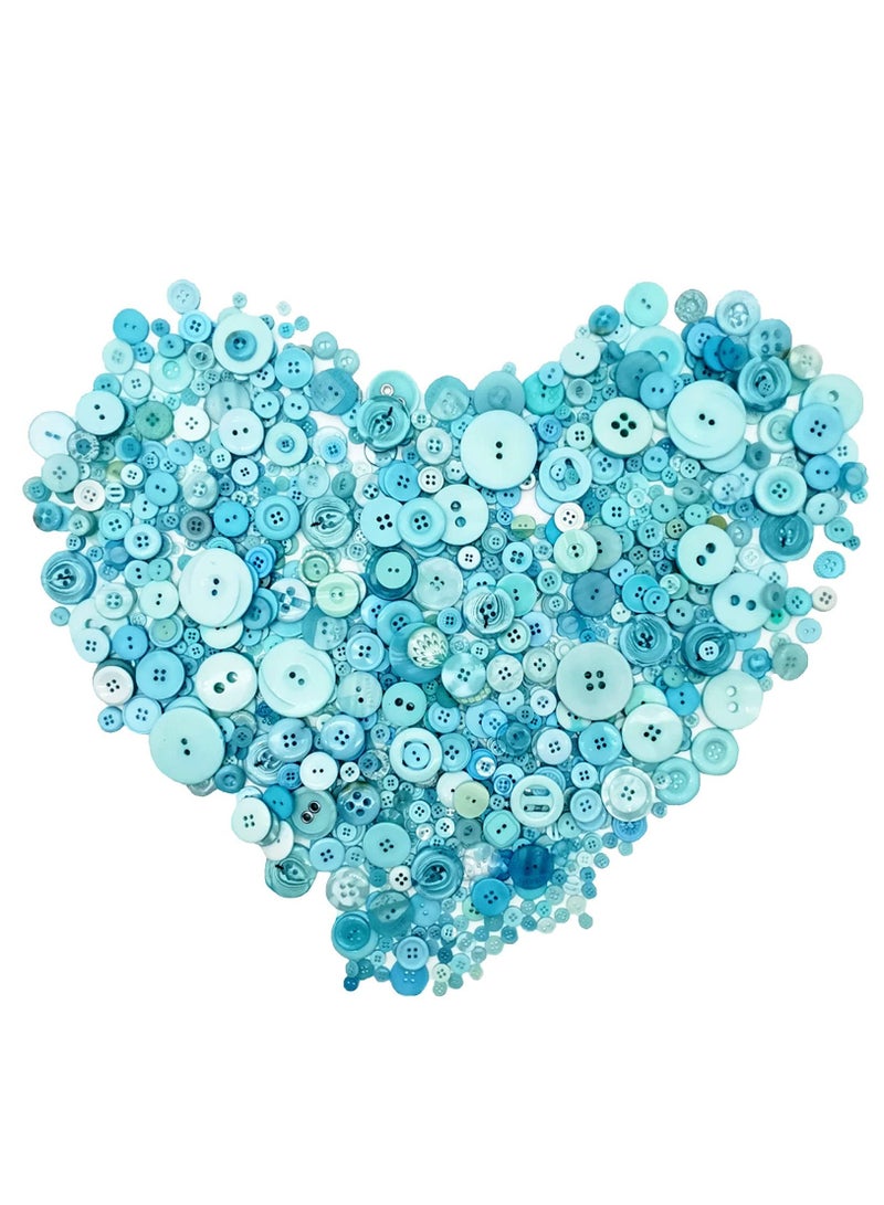 Excefore 1000 Pcs Turquoise Buttons for Crafts in Bulk Assorted Turquoise Craft Buttons Mixed Teal Button for Crafting Teal Craft Buttons  - Image 1